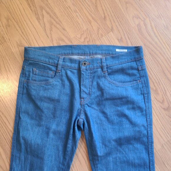MIU MIU PRADA CROPPED CAPRI BLUE LOW RISE SKINNY JEANS STRETCH sz 25 - Picture 3 of 8